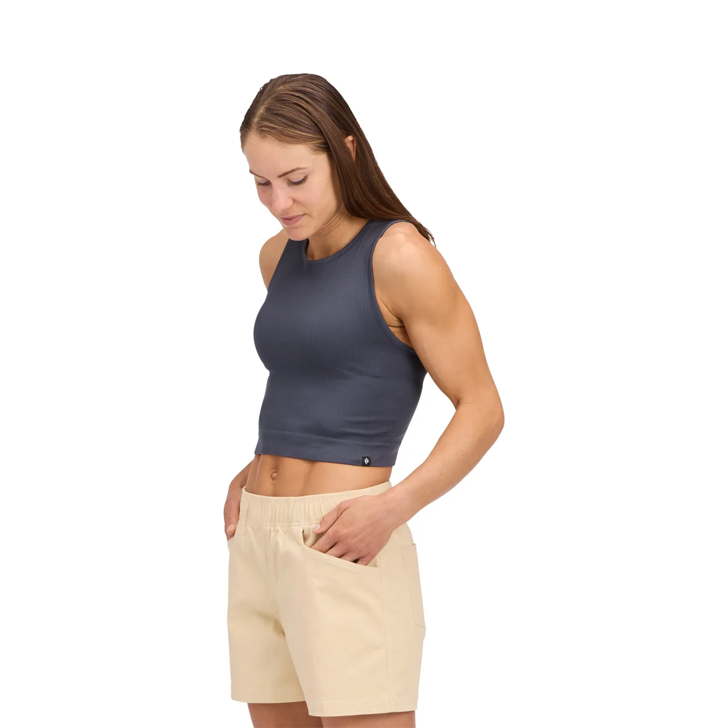 Black Diamond Seamless Rib Tank débardeur femme cropped stretch