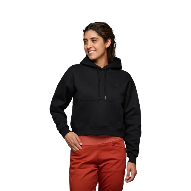 Black Diamond Crop Pullover Hoody sweat femme coton