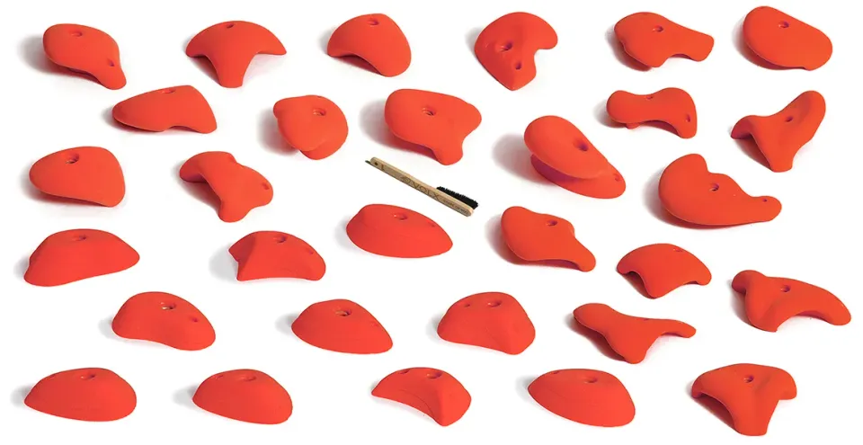 Pyramide Lot 30 prises escalade rouges niveau 4b