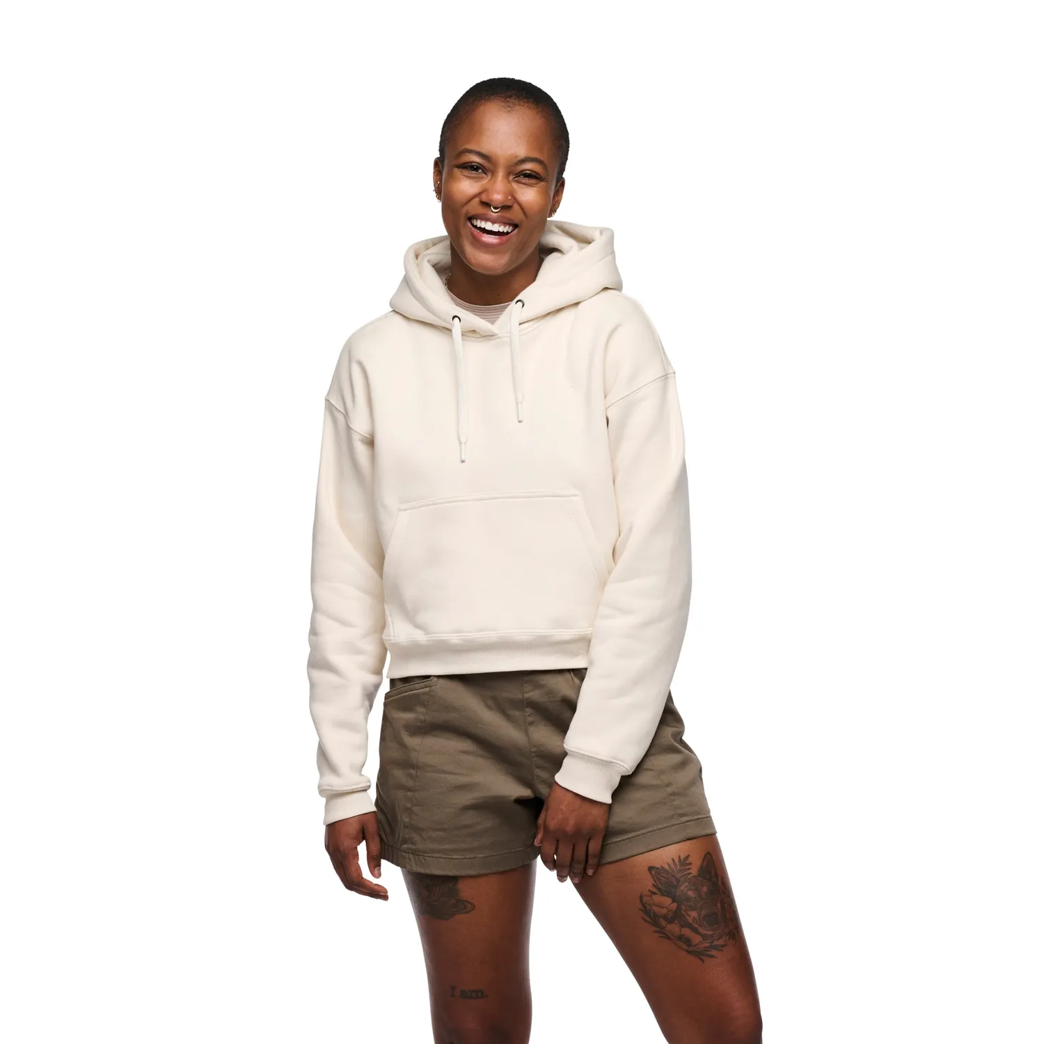 Black Diamond Crop Pullover Hoody sweat femme coton