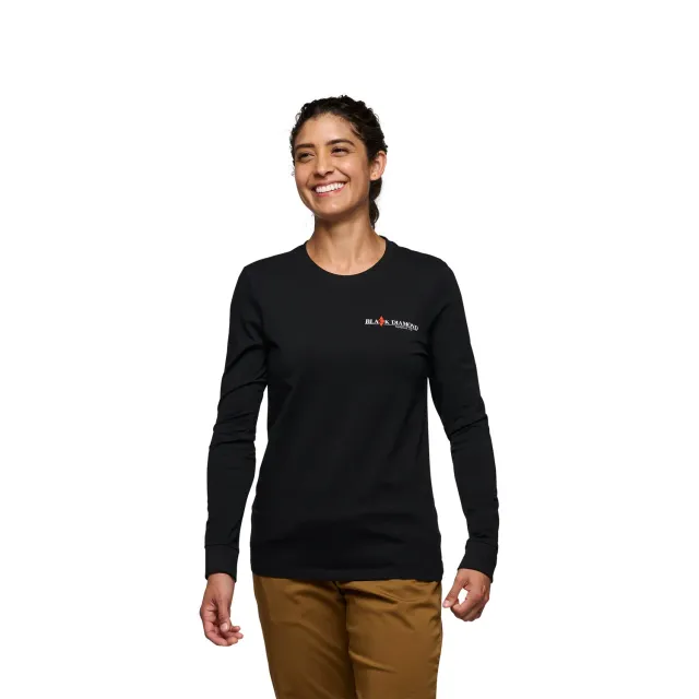 Black Diamond Heritage Wordmark Long Sleeve Tee t-shirt femme