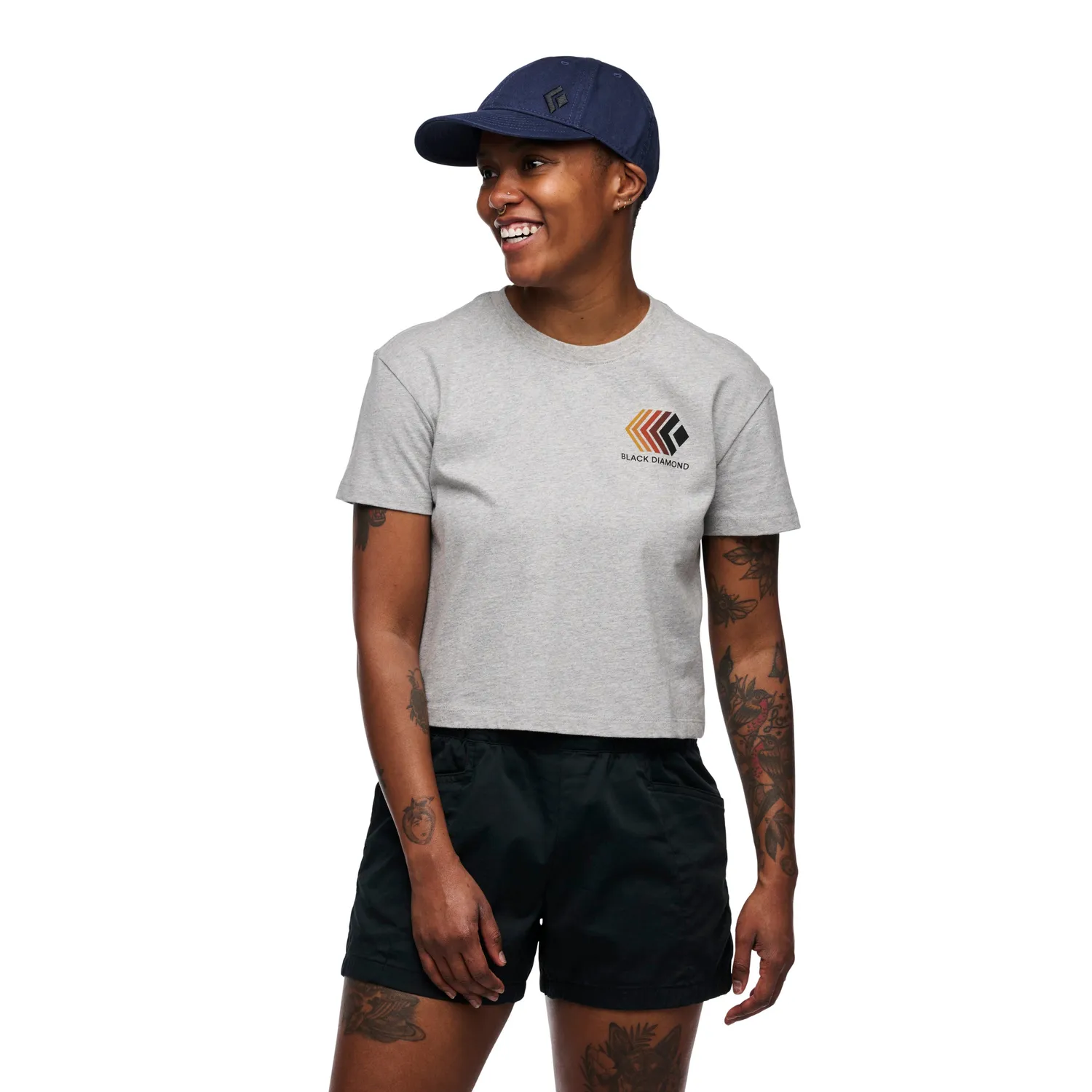 Black Diamond Faded Crop T-shirt femme