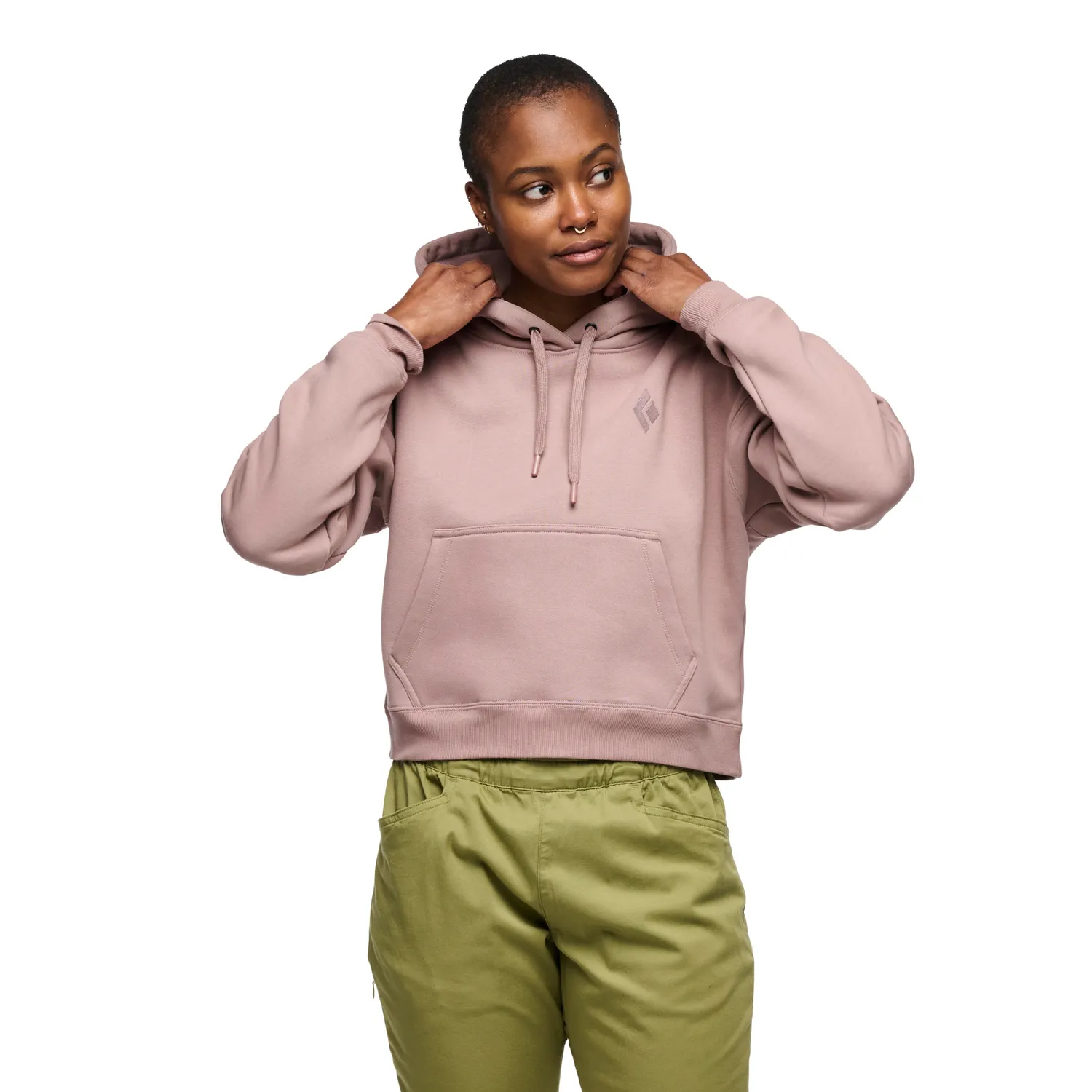 Black Diamond Crop Pullover Hoody sweat femme coton