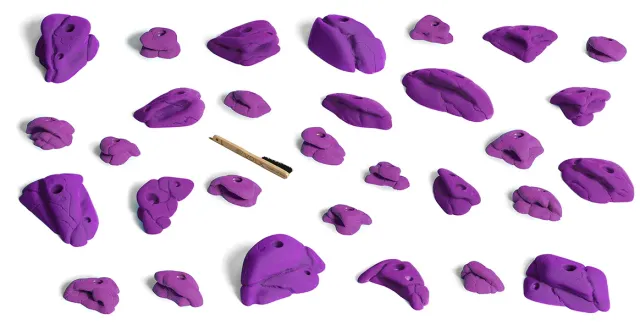 Pyramide Lot 25 prises escalade violettes niveau 6a