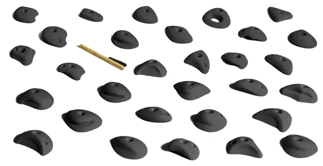 PYRAMIDE lot de 30 prises d’escalade noires niveau 6c