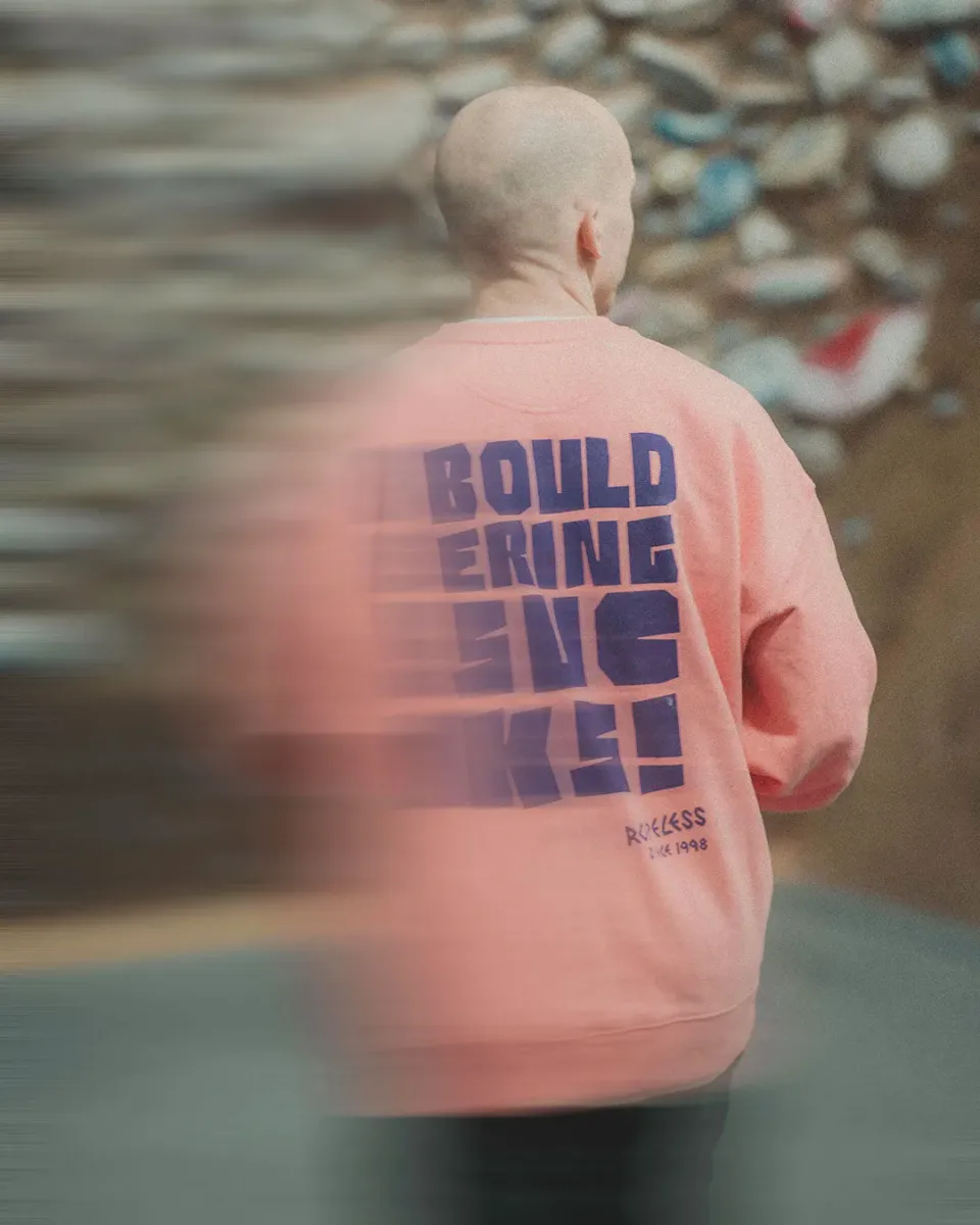 Ropeless Bouldering Sucks sweat crewneck coton