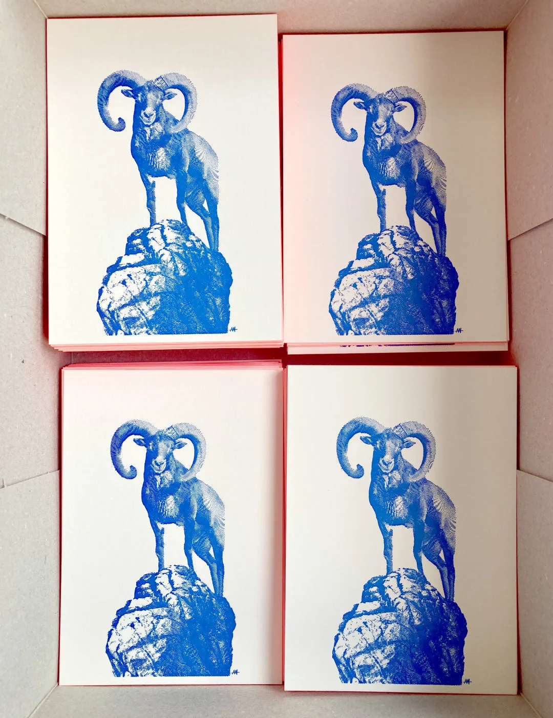Ropeless Big Horn carte postale letterpress A6