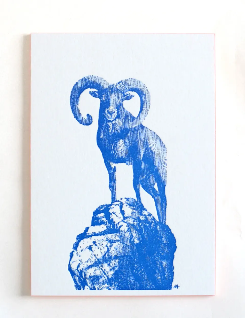 Ropeless Big Horn carte postale letterpress A6