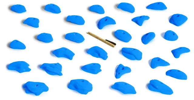 PYRAMIDE Lot 30 prises d'escalade bleues 5c vertical