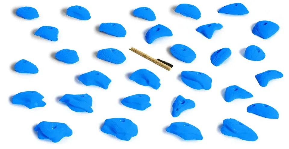 PYRAMIDE Lot 30 prises d'escalade bleues 5c vertical