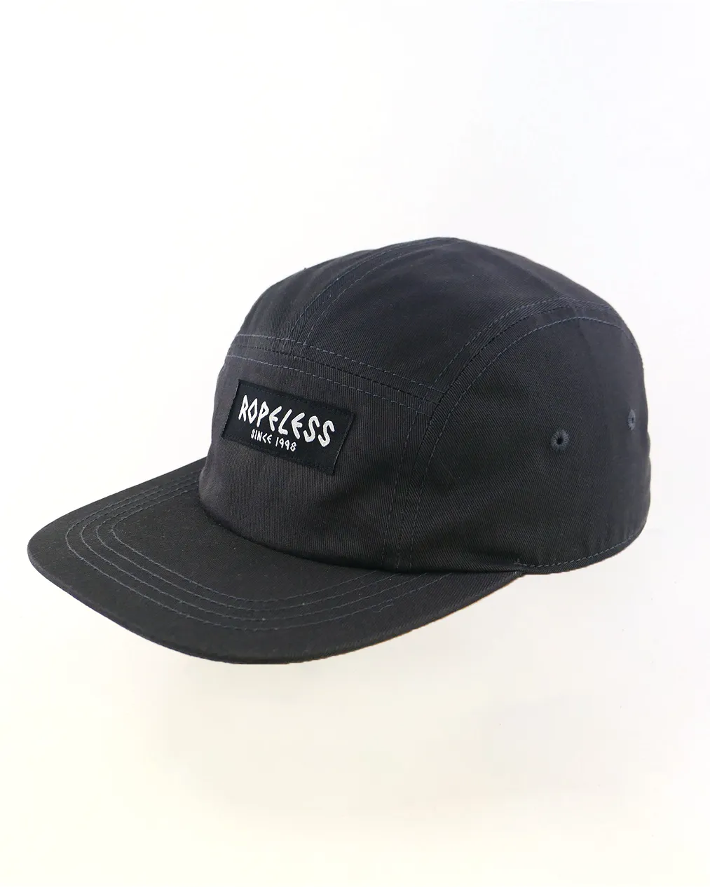 Ropeless Stone washed black camper cap casquette coton