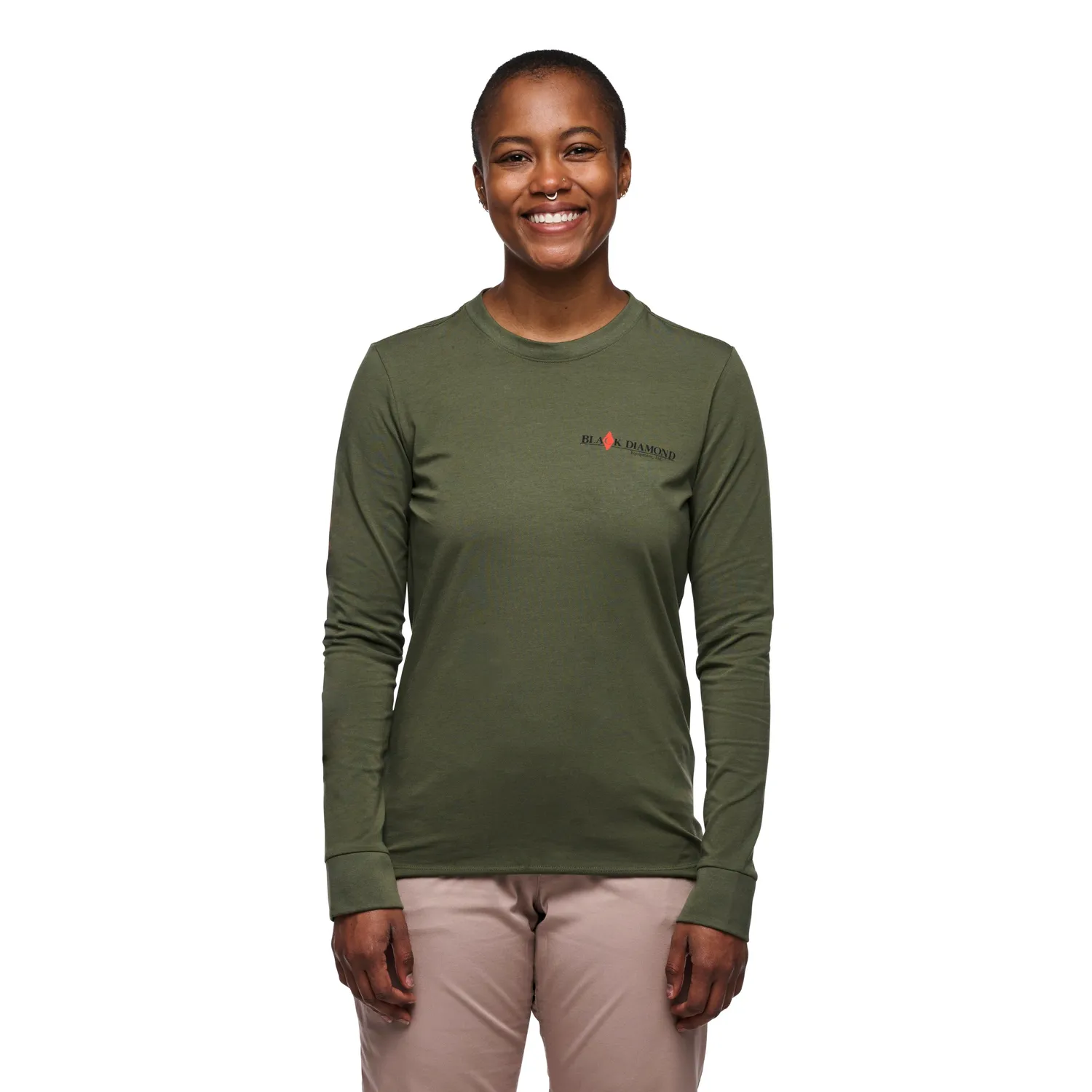 Black Diamond Heritage Wordmark Long Sleeve Tee t-shirt femme