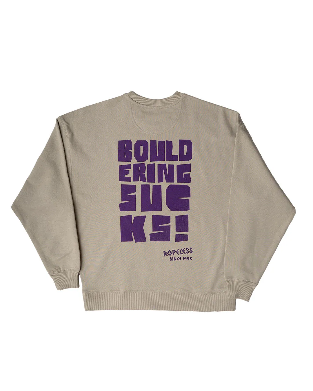 Ropeless Bouldering Sucks sweat crewneck coton