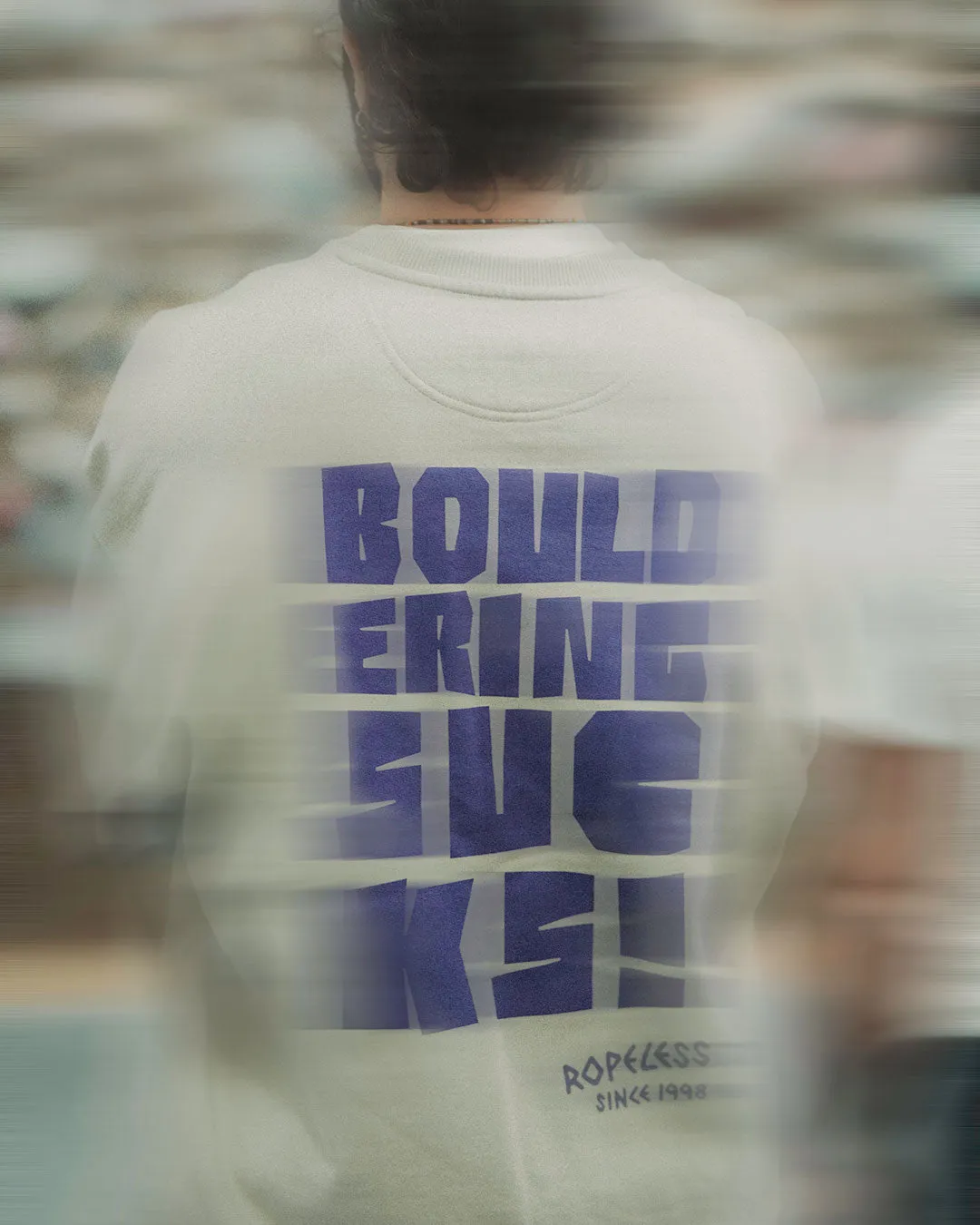 Ropeless Bouldering Sucks sweat crewneck coton