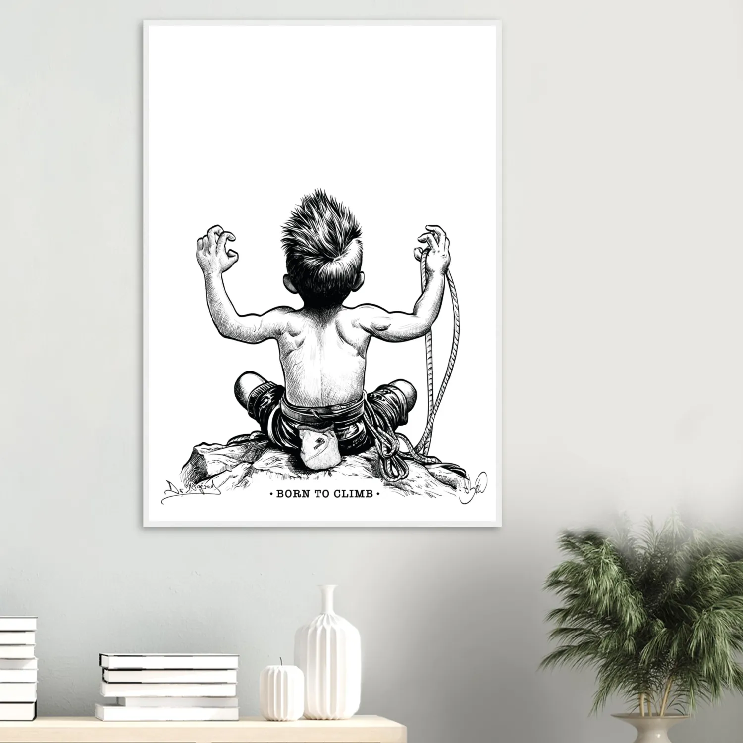 Nograd Born To Climb affiche encadrée papier mat