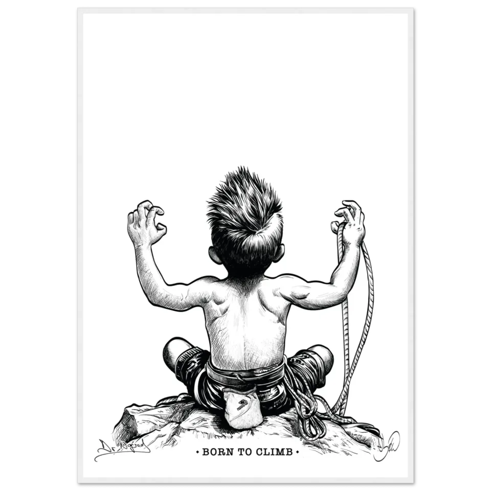 Nograd Born To Climb affiche encadrée papier mat